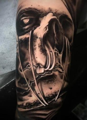 tatuaje realista calavera
