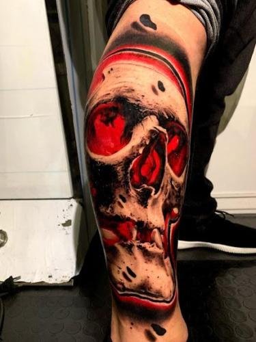 tatuaje realista calavera