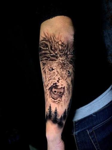 tatuaje realista perro